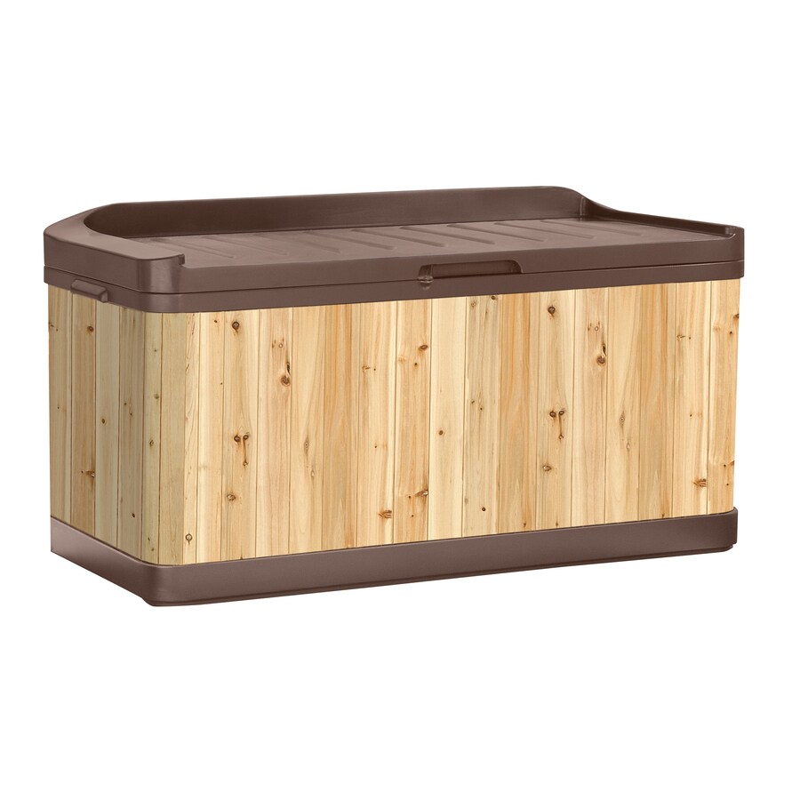 Suncast 46.125-in L x 9.75-in 78-Gallons Taupe Plastic Deck Box