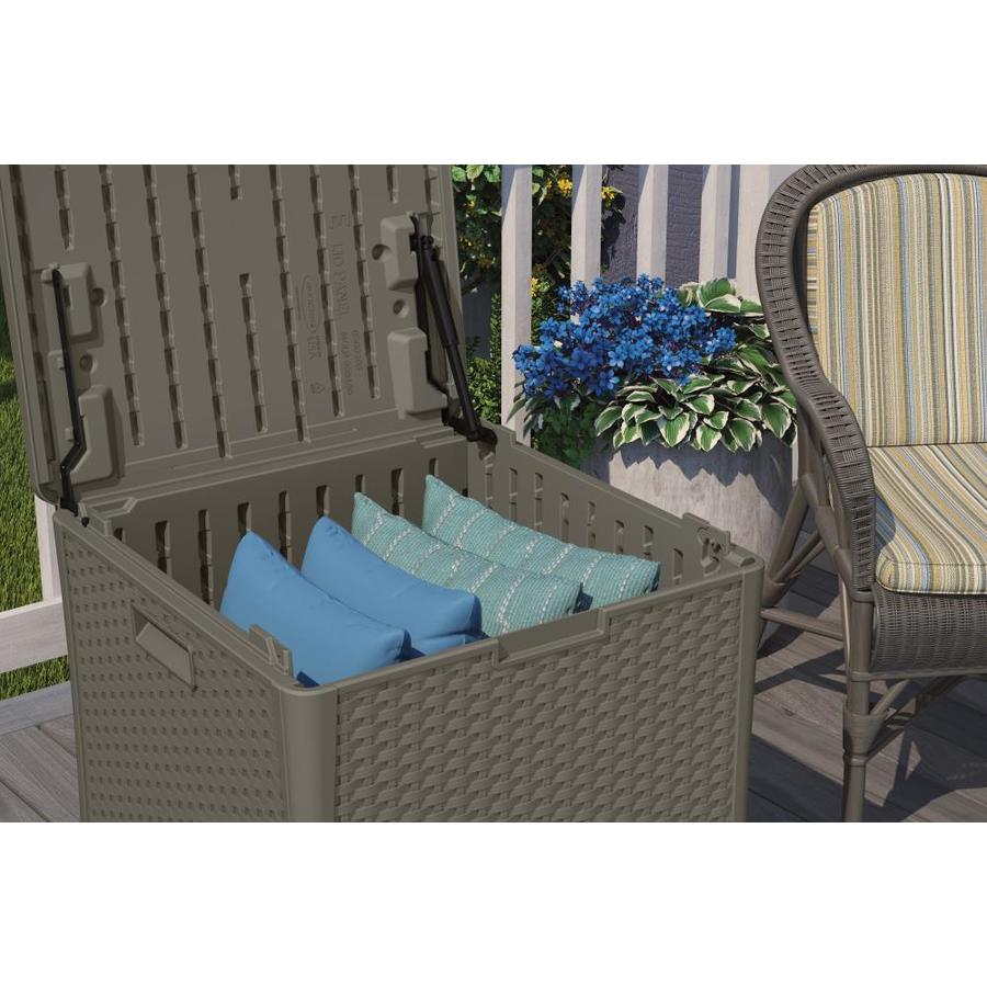 Suncast 27.563-in L x 8.75-in 60-Gallon Gray Plastic Deck Box in the ...