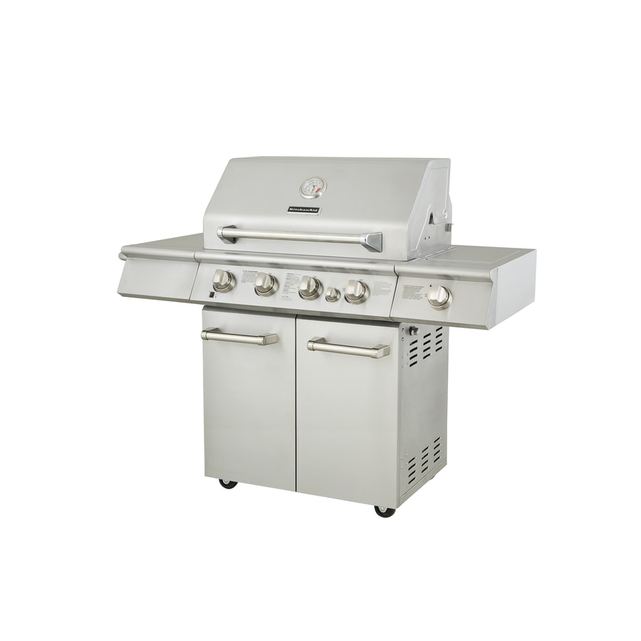 KitchenAid 720-0745 4-Burner Both Gas Grill with 1 Side Burner with Rotisserie Burner