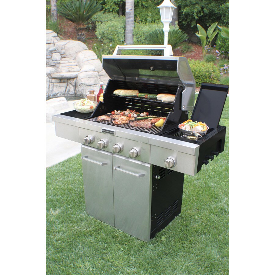 Natural Gas Grill With 1 Side Burner