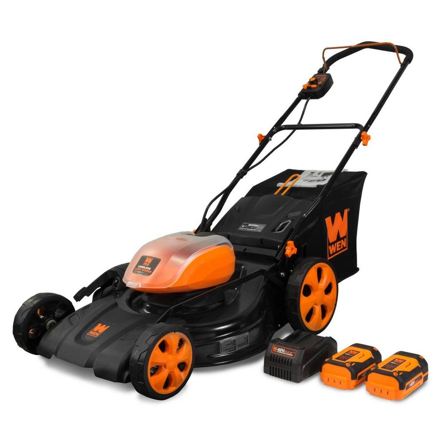 lawn push wen cordless electric mowers lowes