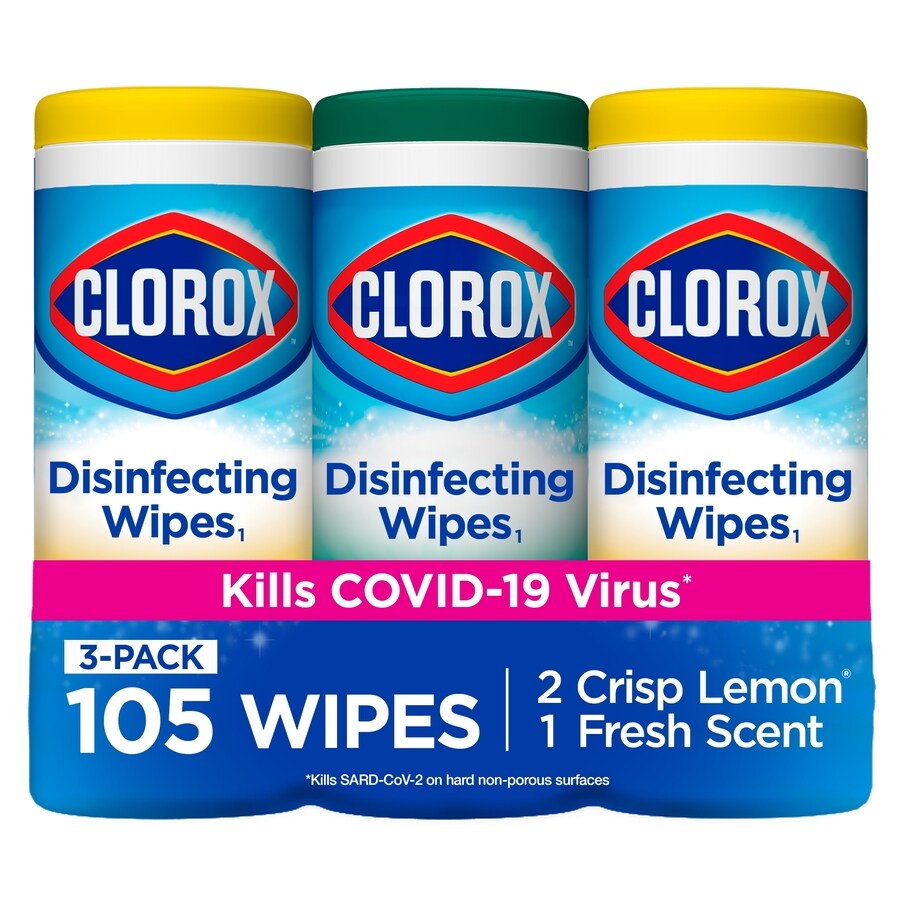 Clorox Disinfecting Wipes 105 Count Fresh Lemon Disinfectant All