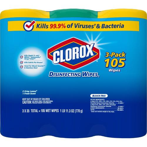 Clorox Disinfecting Wipes 105 Count Fresh Lemon Disinfectant All