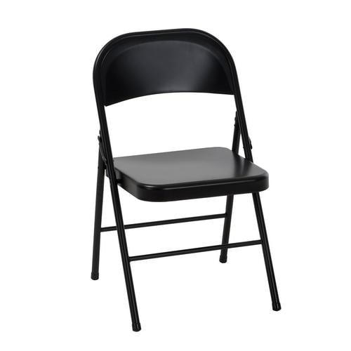 Cosco Indoor Black Metal Solid Standard Folding Chair At Lowes Com