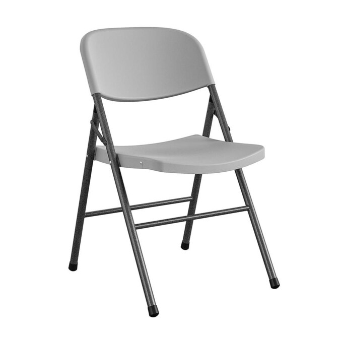 Cosco Gray Plastic Solid Standard Folding Chair in the Folding Chairs