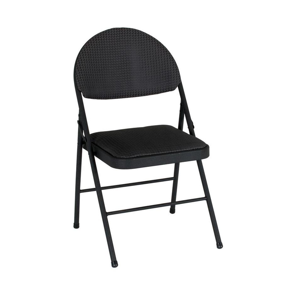 Cosco Set Of 4 Indoor Steel Black Fabric Padded Standard Folding Chairs