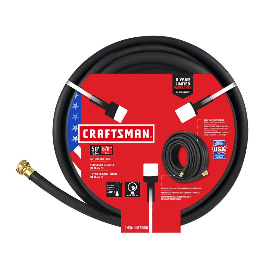 Craftsman 5 8 In X 50 Ft Premium Duty Black Hose At Lowes Com