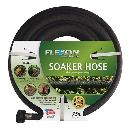 FLEXON 1/2in x 75ftDuty Rubber Black Soaker Hose in the Garden Hoses