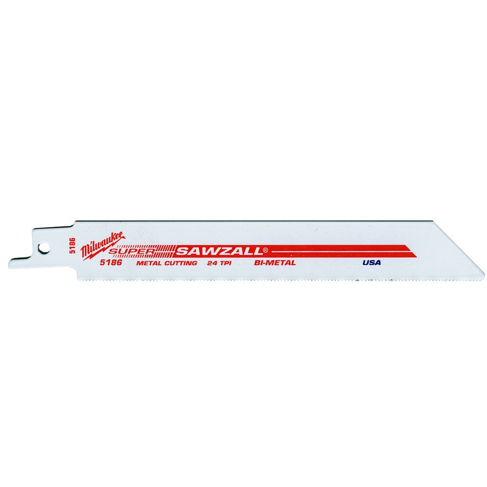 MilwaukeeÂ® 48-00-5186 6" 24 TPI Super Sawzall Bi-Metal Blade (5 Pack)