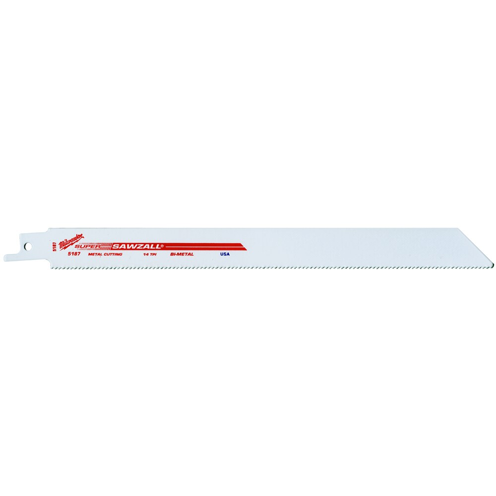 MilwaukeeÂ® 9" 14 TPI Super Sawzall BiMetal Blade (5 Pack) at
