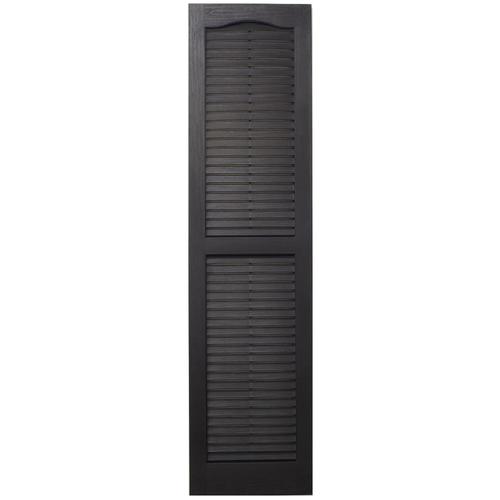 Severe Weather 2 Pack Black Louvered Vinyl Exterior Shutters