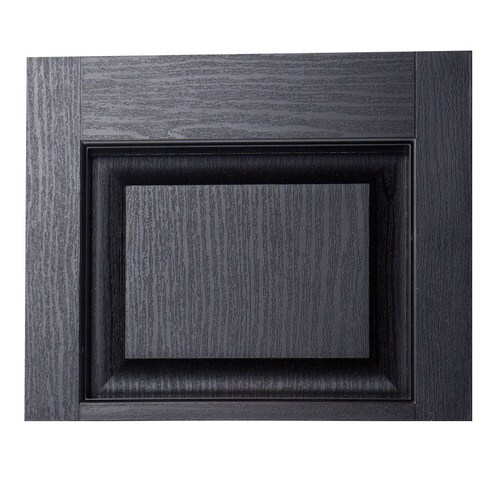 Alpha Black Raised Panel Vinyl Exterior Shutters 15in x 12in