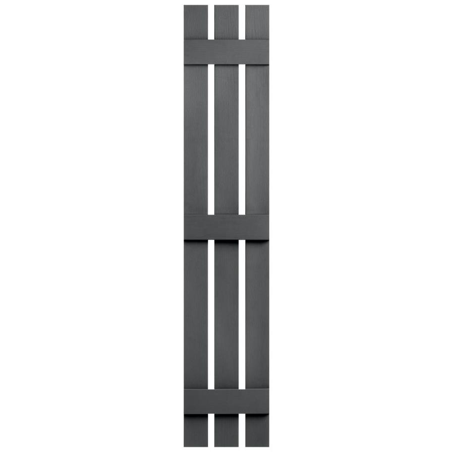 Alpha 2-Pack Gray Board and Batten Vinyl Exterior Shutters (Common: 12-in x 81-in; Actual: 12.38-in x 81-in)