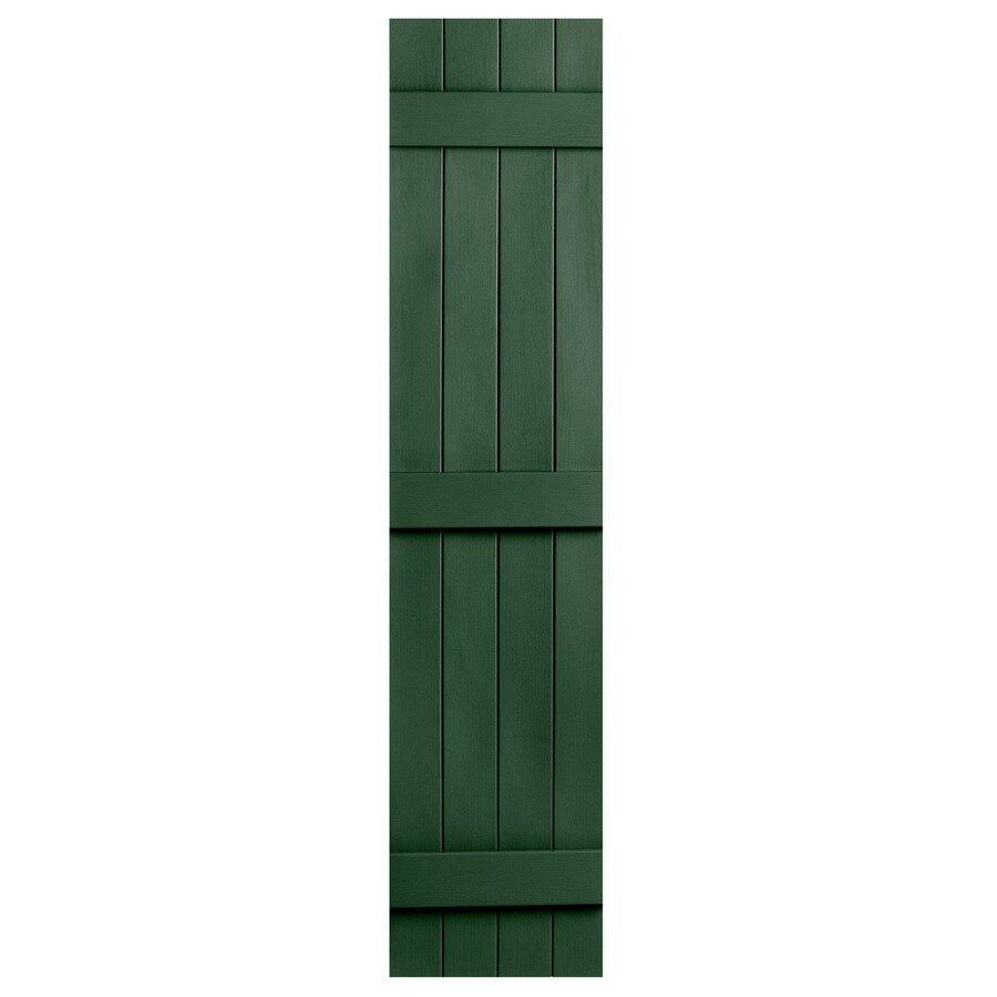 Alpha 2-Pack Green Board and Batten Vinyl Exterior Shutters (Common: 14-in x 59-in; Actual: 14.31-in x 59-in)