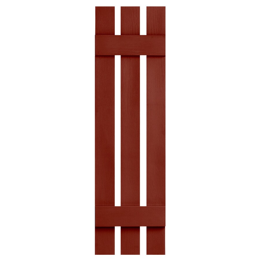 Alpha 2-Pack Red Board and Batten Vinyl Exterior Shutters (Common: 12-in x 31-in; Actual: 12.38-in x 31-in)