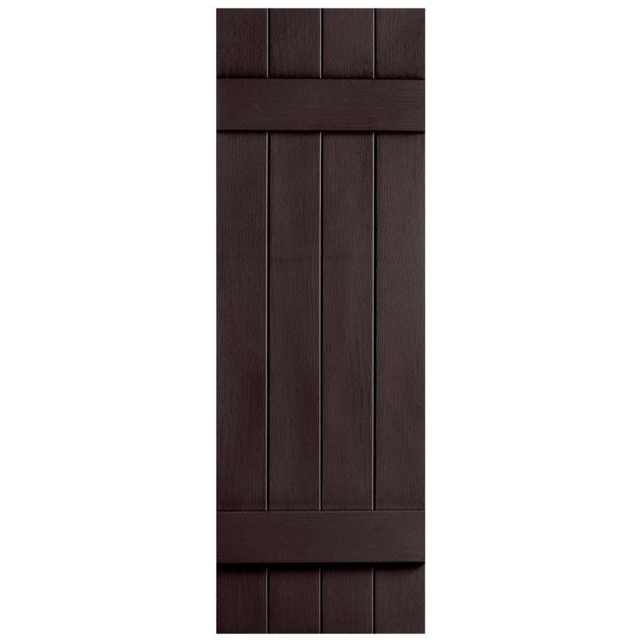 Alpha Chocolate Board And Batten Vinyl Exterior Shutters Common