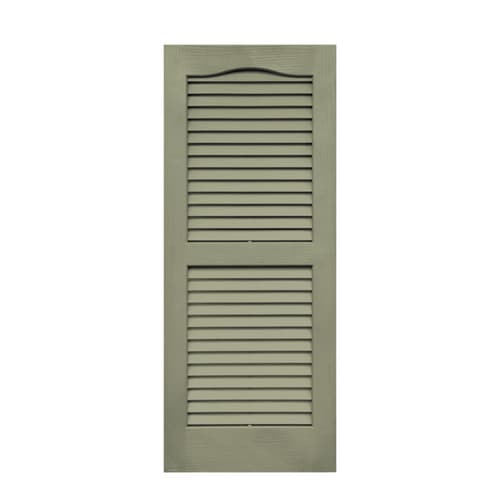 Severe Weather 14.5" x 35" Sage Green Louvered Vinyl Exterior Shutters