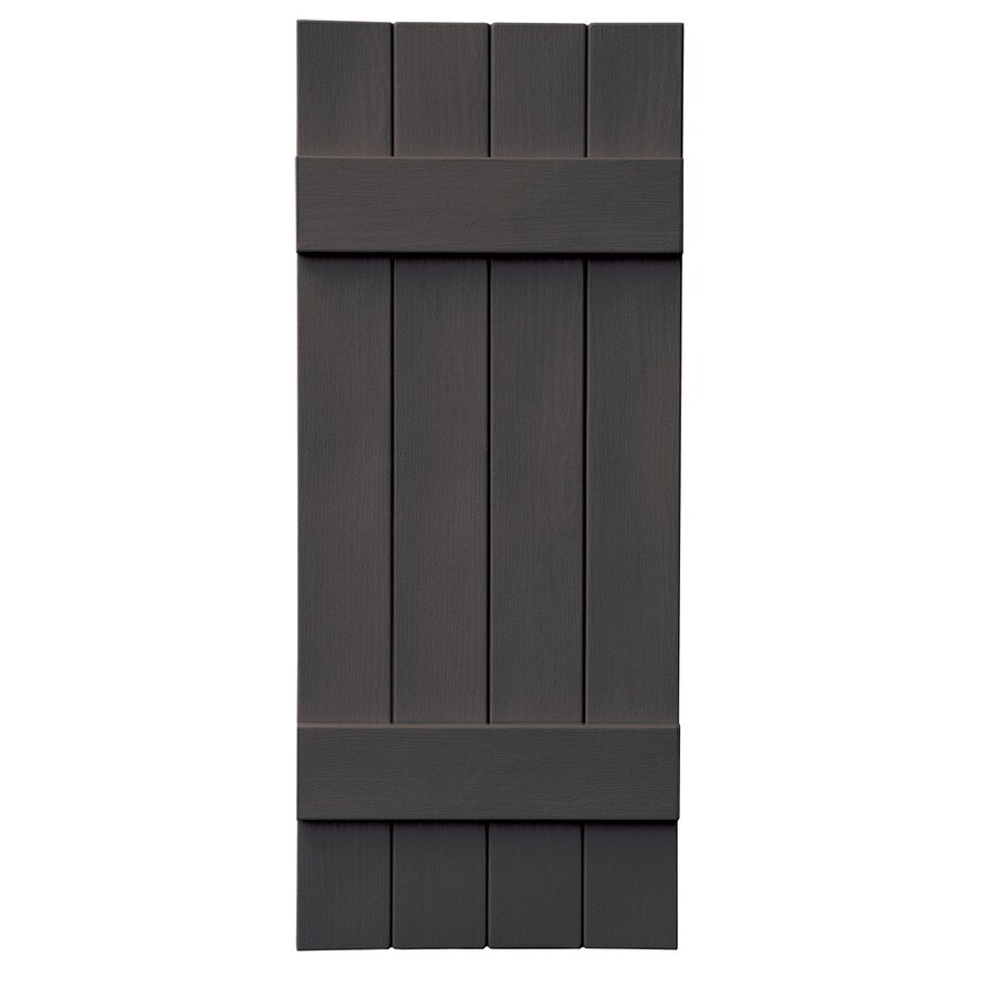 Severe Weather 2Pack Black Board and Batten Vinyl Exterior Shutters in