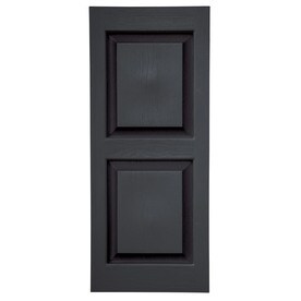 Severe Weather 2-Pack Black Raised Panel Vinyl Exterior Shutters (Common: 51-in x 15-in; Actual: 50.5-in x 14.5-in)