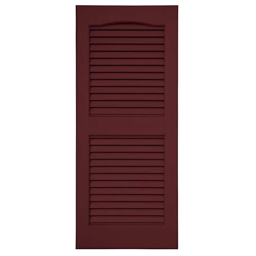 Severe Weather 2 Pack Bordeaux Louvered Vinyl Exterior Shutters Severe Weather 2 Pack Bordeaux Louvered Vinyl Exterior Shutters Common 15 In