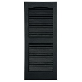 At Lowes Severe Weather 2 Pack Black Louvered Vinyl Exterior Shutters Common 15 In