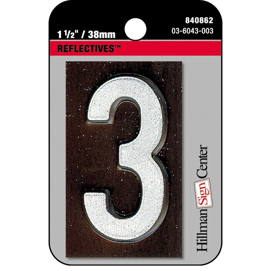 Hillman 840862 1.5-in Reflective White House Number Standard