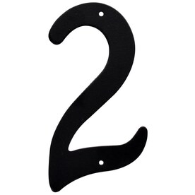 HIllman 841628 4-Inch Nail-On Black Die Cast Aluminum House Number 6