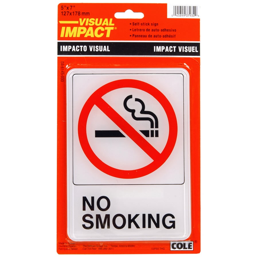 Hillman 841770 7-in x 5-in Smoking Sign