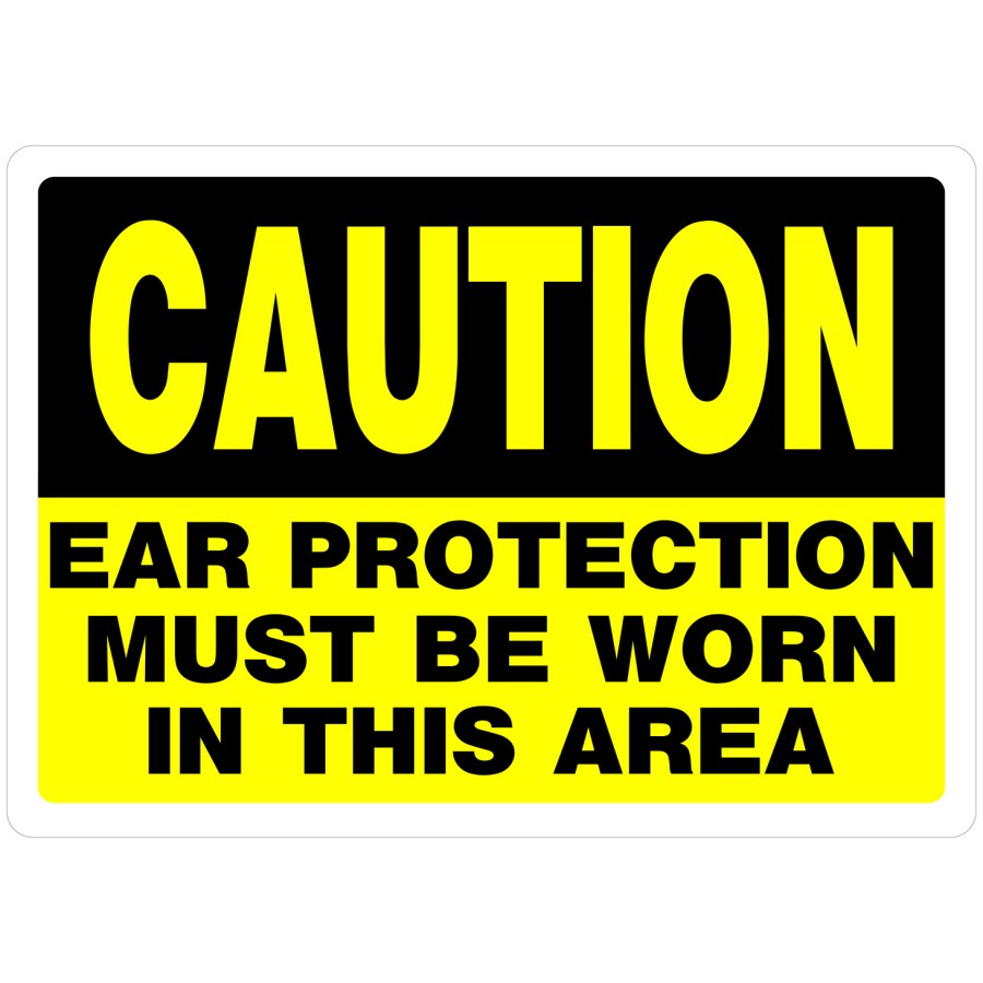 Hillman 842068 10-in x 14-in Caution Ear Protection Sign