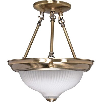Divina 14.7-in Antique Brass Modern/Contemporary Semi-flush Mount Light Divina 14.7-in Antique Brass Modern/Contemporary Semi-flush Mount Light