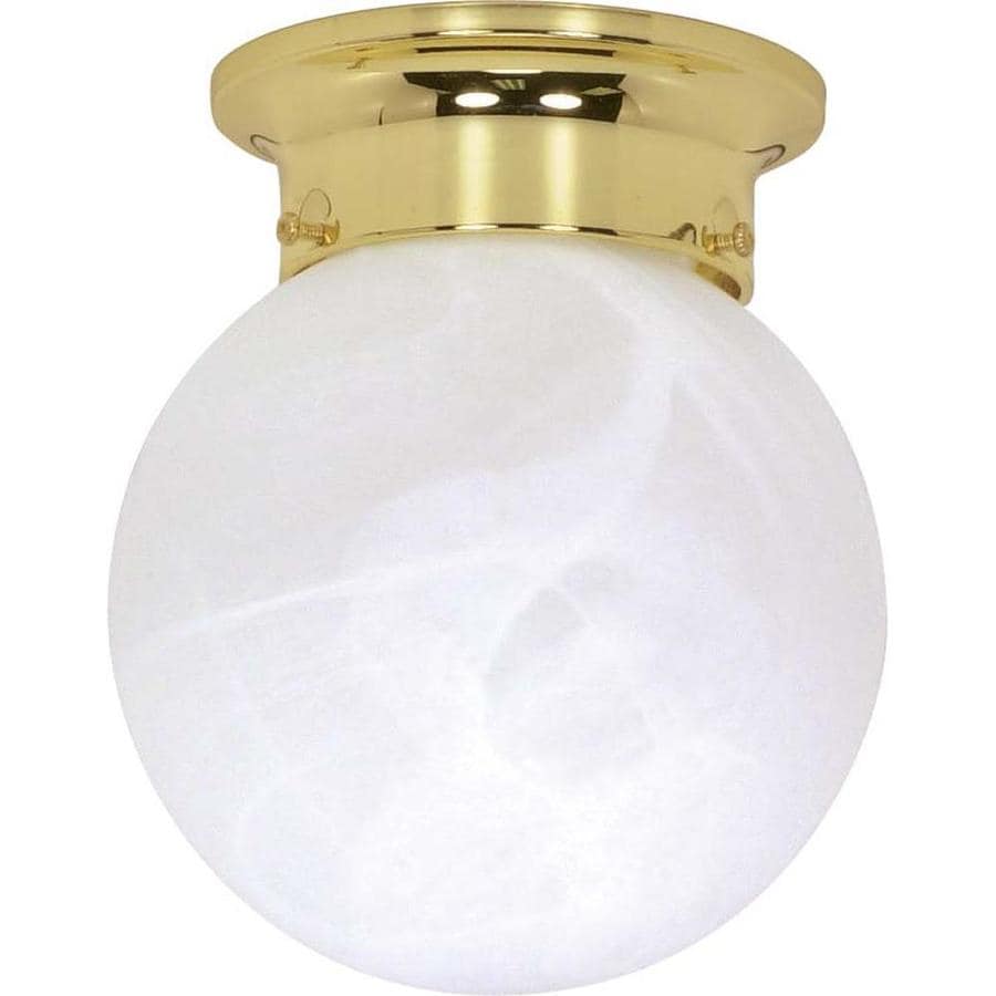 Shop 2 In W Polished Brass Flush Mount Light At