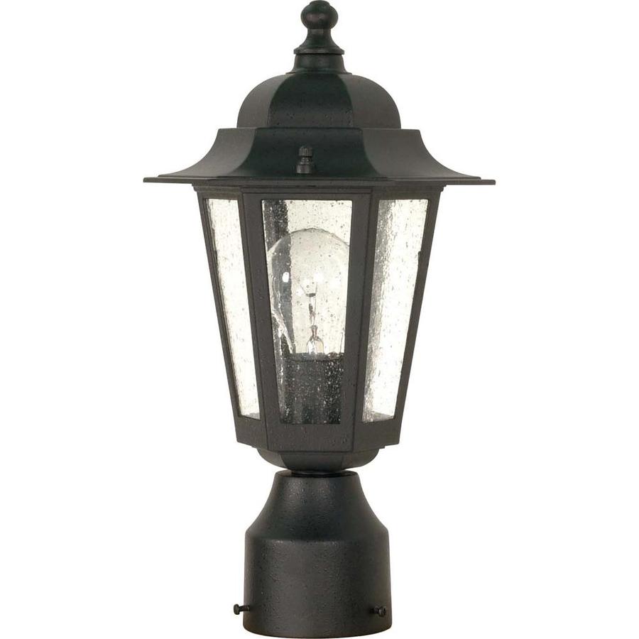 18.87in W Textured Black Outdoor Flush Mount Light in the Outdoor