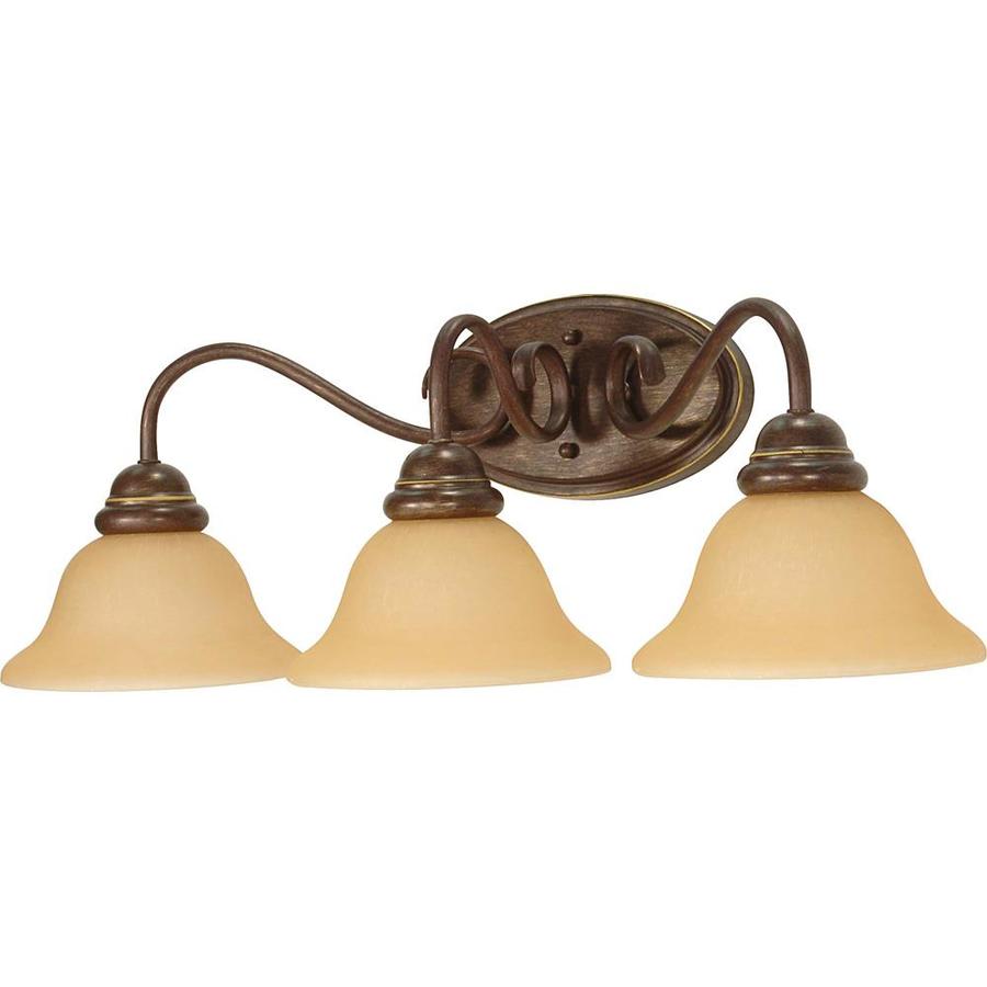 Shop Castillo 27.75-in W 3-Light Sonoma Bronze Arm Wall Sconce at Lowes.com