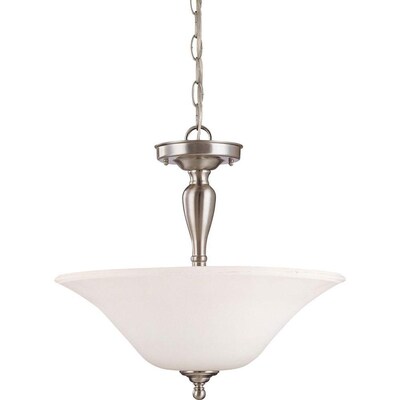 Divina 19.11-in Brushed Nickel Modern/Contemporary Semi-flush Mount Light Divina 19.11-in Brushed Nickel Modern/Contemporary Semi-flush Mount Light