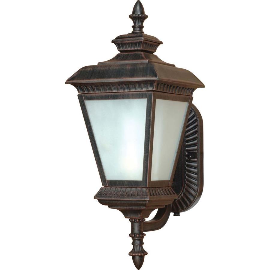 Shop 10.17-in H Old Penny Bronze Outdoor Wall Light at Lowes.com