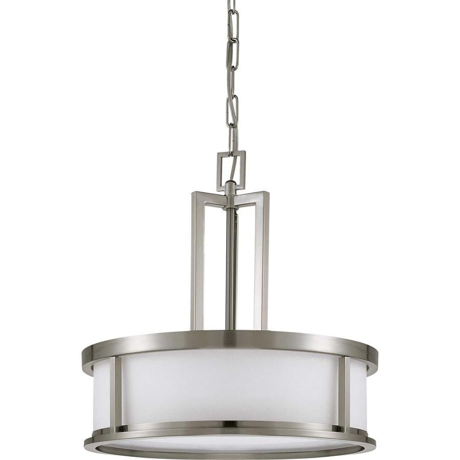 Odeon Brushed Nickel Single Traditional Pendant Light at