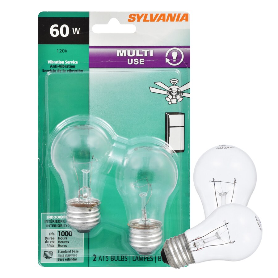 Sylvania 60 Watt Dimmable A15 Decorative Incandescent Light Bulb 2 Pack At