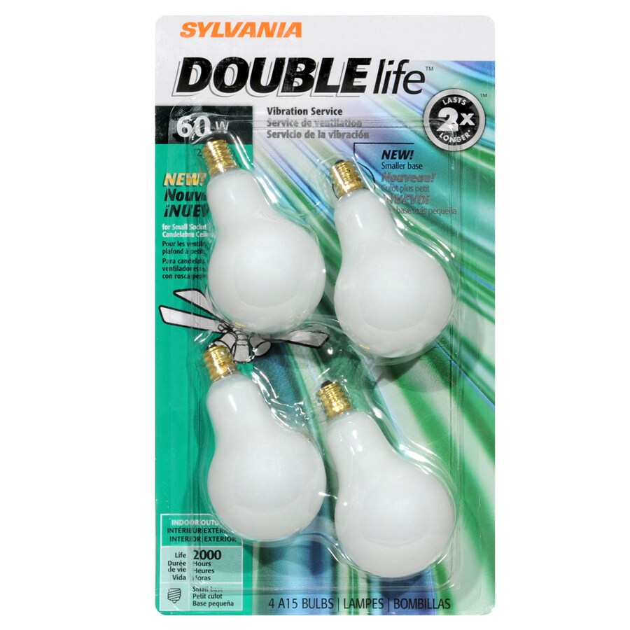 Sylvania 4 Pack 60 Watt Indoor Dimmable Soft White A15 Sylvania 4 Pack 60 Watt Indoor Dimmable Soft White A15 Incandescent Light Fixture Bulbs