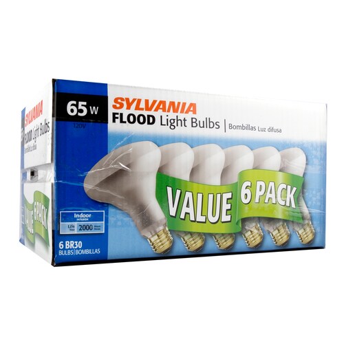 SYLVANIA 6Pack 65Watt BR30 Medium Base Soft White Incandescent Flood
