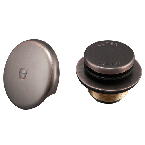 Keeney 1.5in OilRubbed Bronze Foot Lock Drain with Brass in the