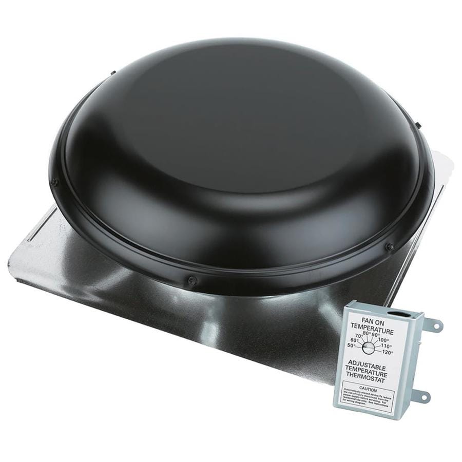 Air Vent 1,500-CFM Black Galvanized Steel Electric Power Roof Vent in ...