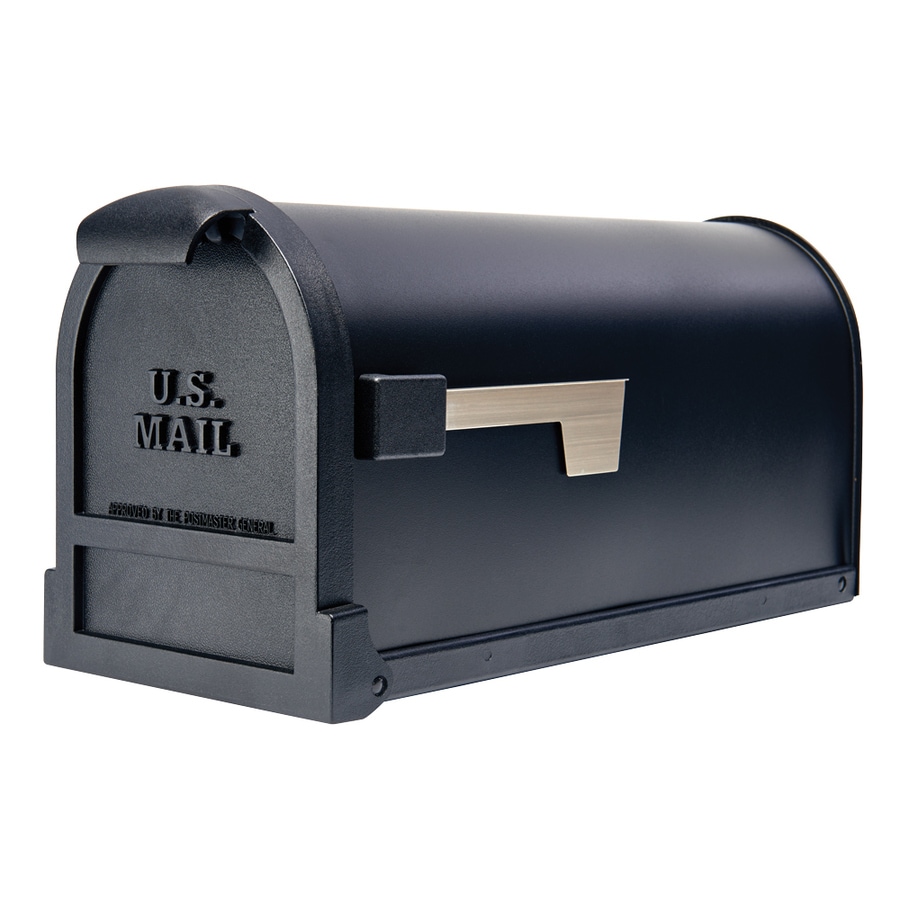 Gibraltar Mailboxes 9.75-in W x 11-in H Metal Black Post Mount Mailbox ...