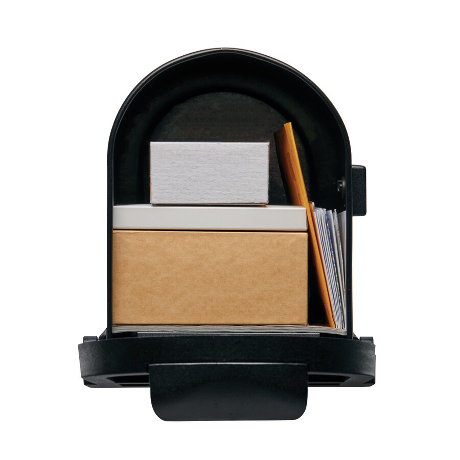 Gibraltar Mailboxes Post Mount Black Metal Mailbox at