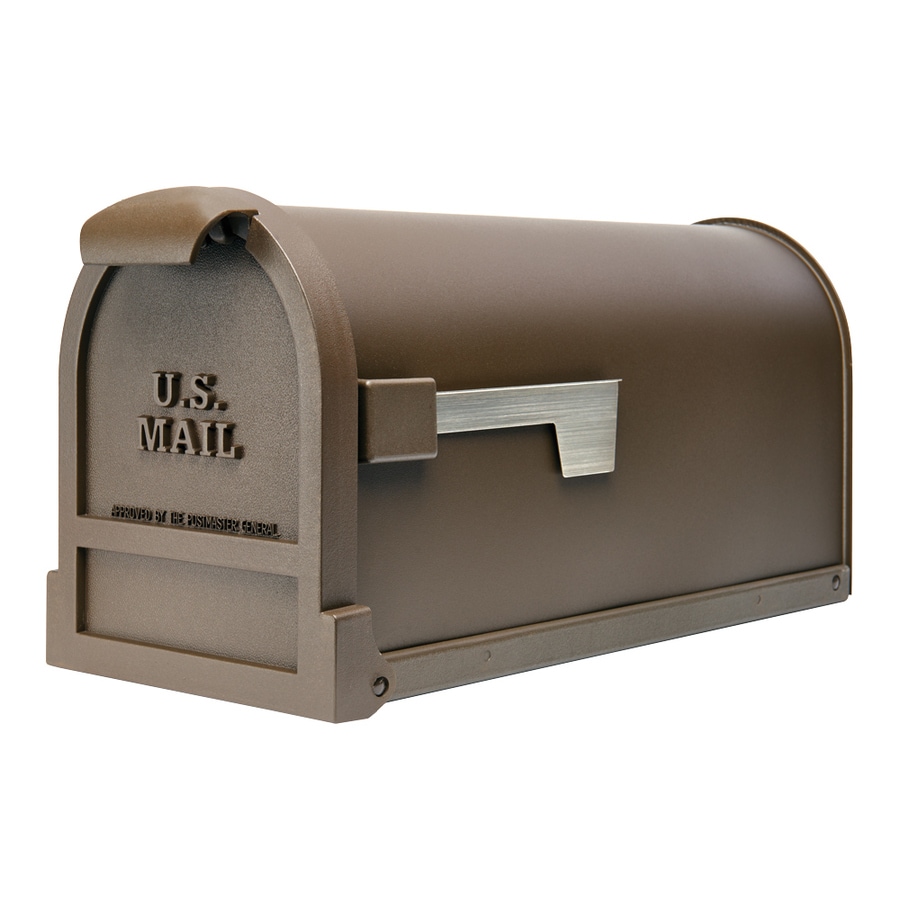 Gibraltar Mailboxes Estate 9.8-in W x 11-in H Metal Bronze Post Mount ...