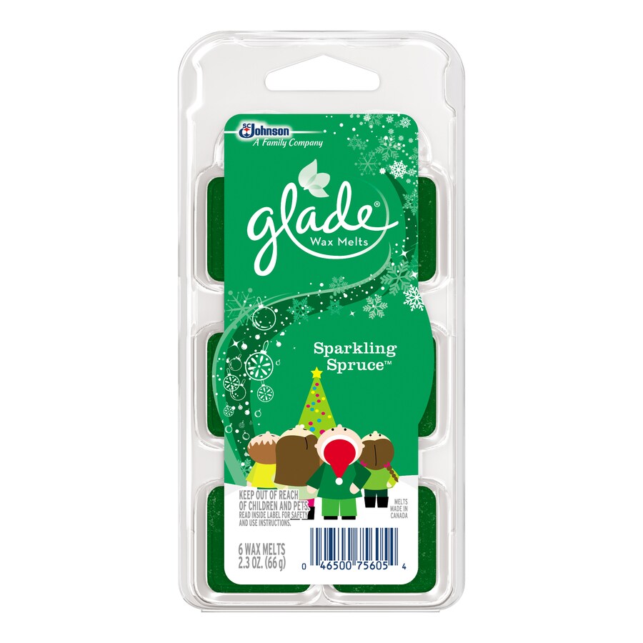 Glade Holiday Collection Sparkling Spruce Wax Melts Refills, 6 count, 2.3 oz