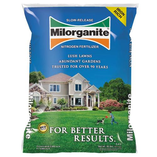 Milorganite Slow Release 36-lb 2,500-sq ft 6-4-0 Lawn Fertilizer in the