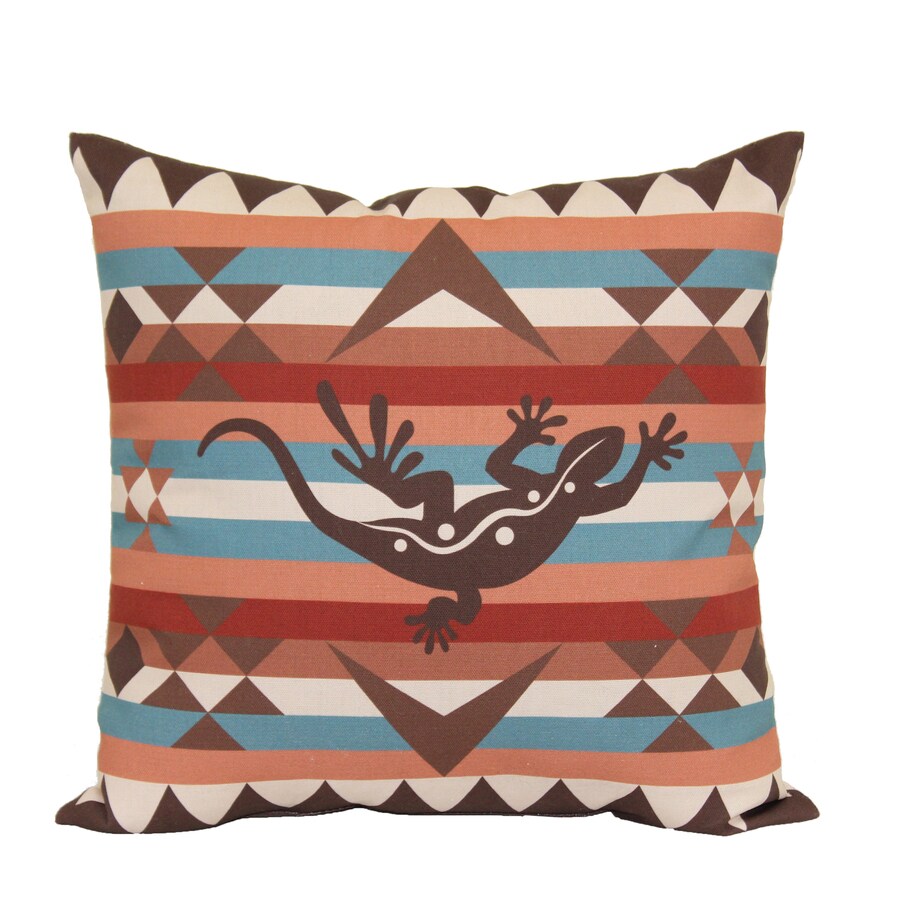 Shop Brown and Blue Stripe Square Throw Outdoor Decorative Pillow at Lowes.com