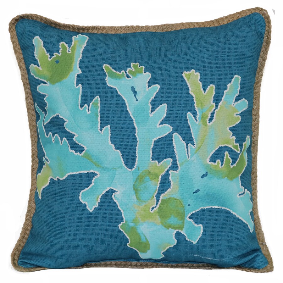 16 In X C Pillow With Embroidery And Jute Trim Teal 16 In X C Pillow With Embroidery And Jute Trim Teal Outdoor