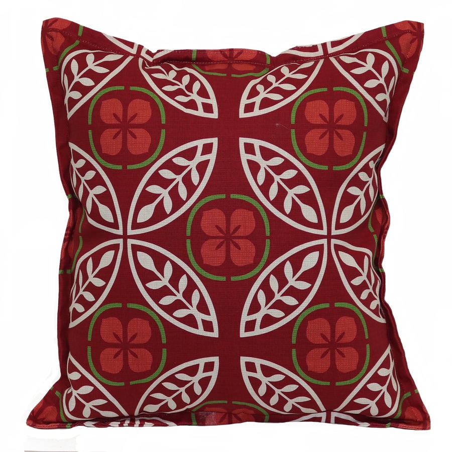 Floral Red Square Throw Pillow in the Outdoor Decorative Pillows department at