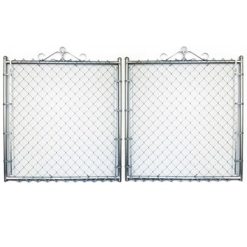 8ft H x 16ft W Galvanized Steel Chain Link Fence Gate in the Chain Link Fence Gates department